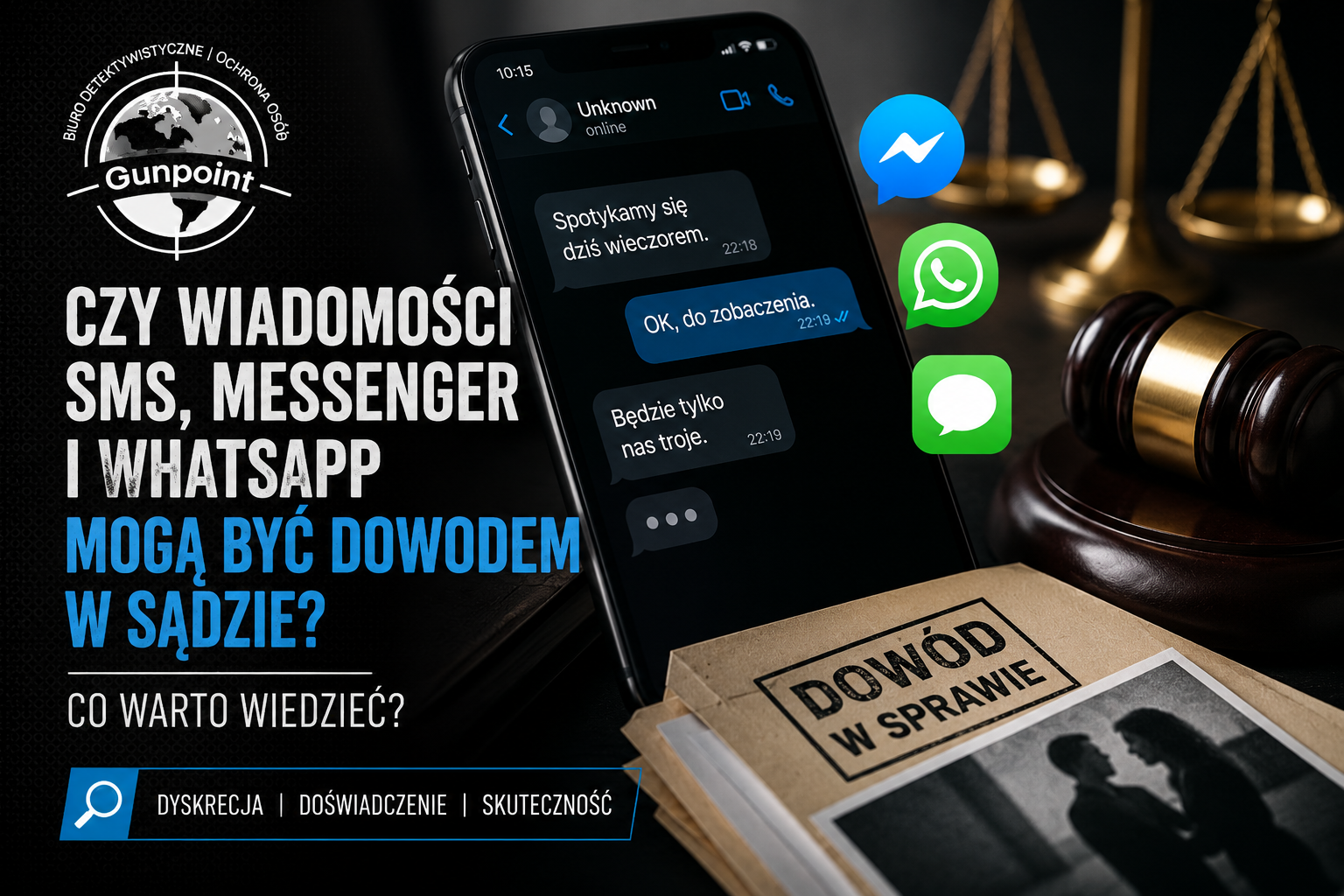 Read more about the article Czy wiadomości SMS, Messenger i WhatsApp mogą być dowodem w sądzie? Co warto wiedzieć?